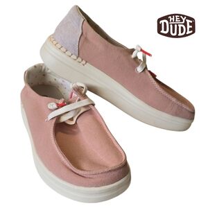 HEY DUDE Women's Wendy Rise Chambray Rose Shoes Size 6